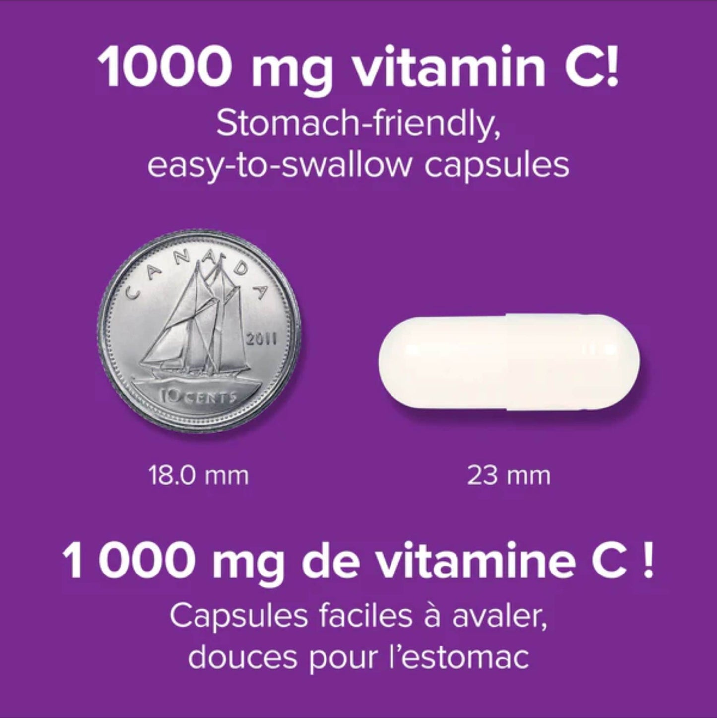 120 Capsules | Webber Naturals Stomach Friendly Vitamin C 1000mg