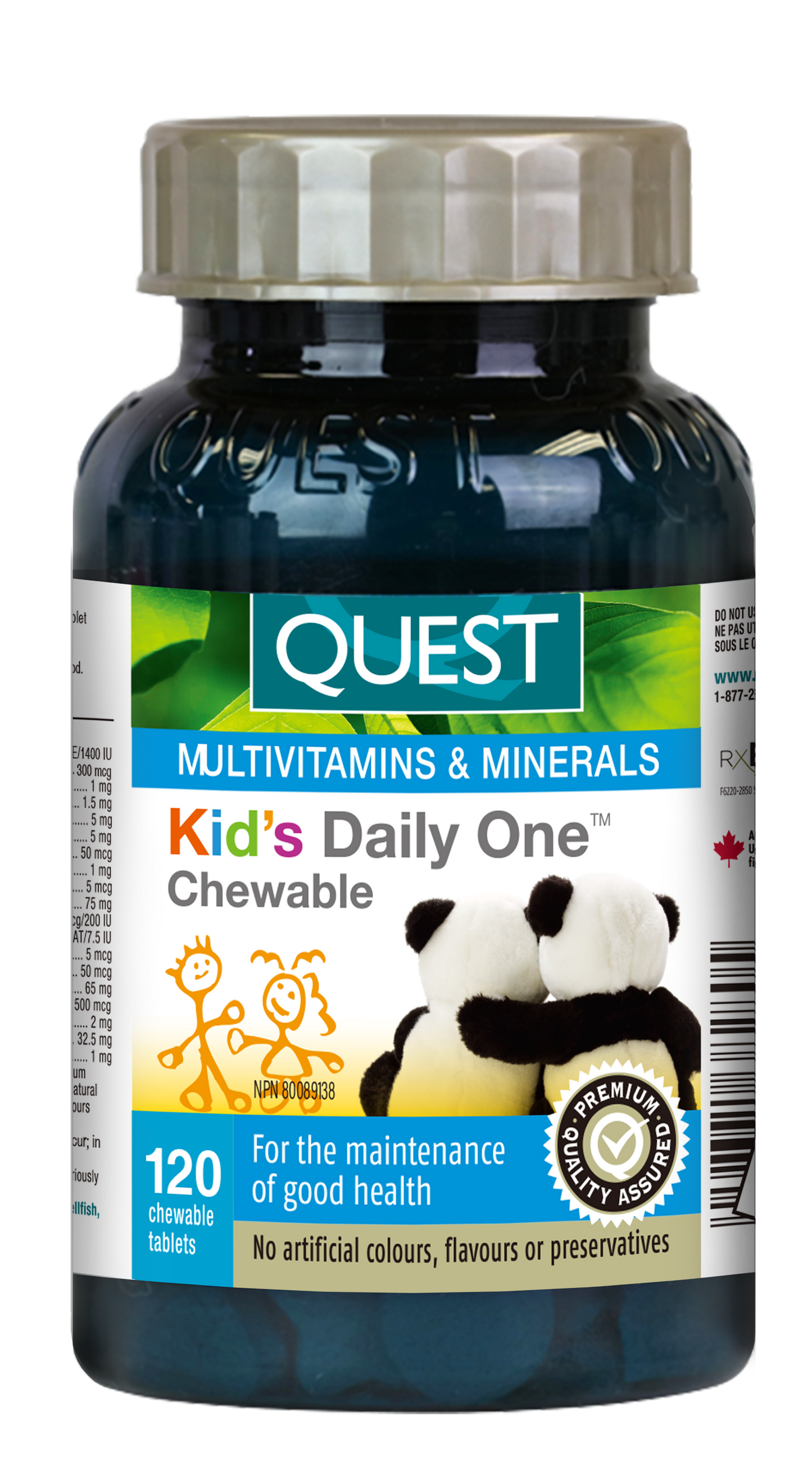 120 Chewable Tablets | Quest Kid's Daily One Chewable Multivitamin 120 Chewable Tablets