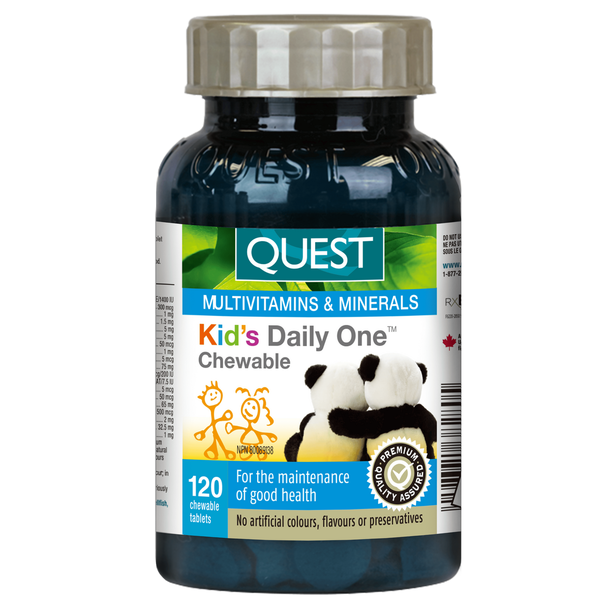 120 Chewable Tablets | Quest Kid's Daily One Chewable Multivitamin 120 Chewable Tablets