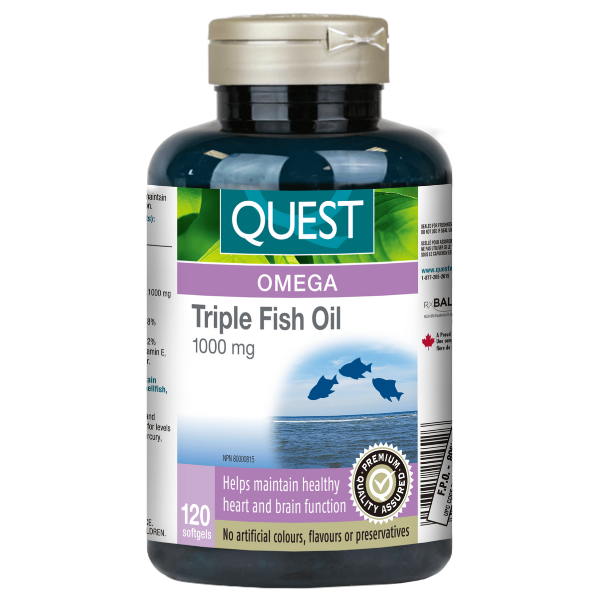 120 Softgels | Quest Triple Fish Oil 1000mg 120 Softgels