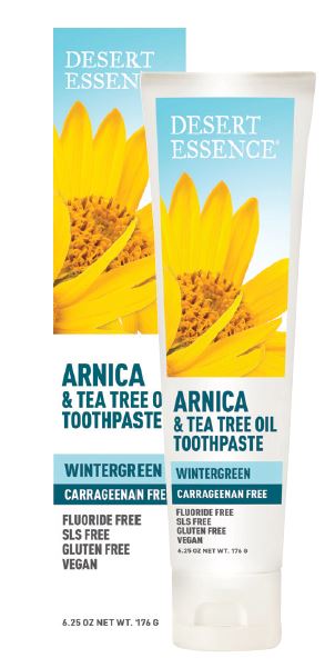 Desert Essence Arnica & Tea Tree Oil Toothpaste, Carrageenan-Free 176g