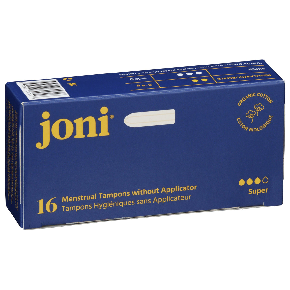 Joni Organic Cotton Tampons Super, 16 Tampons