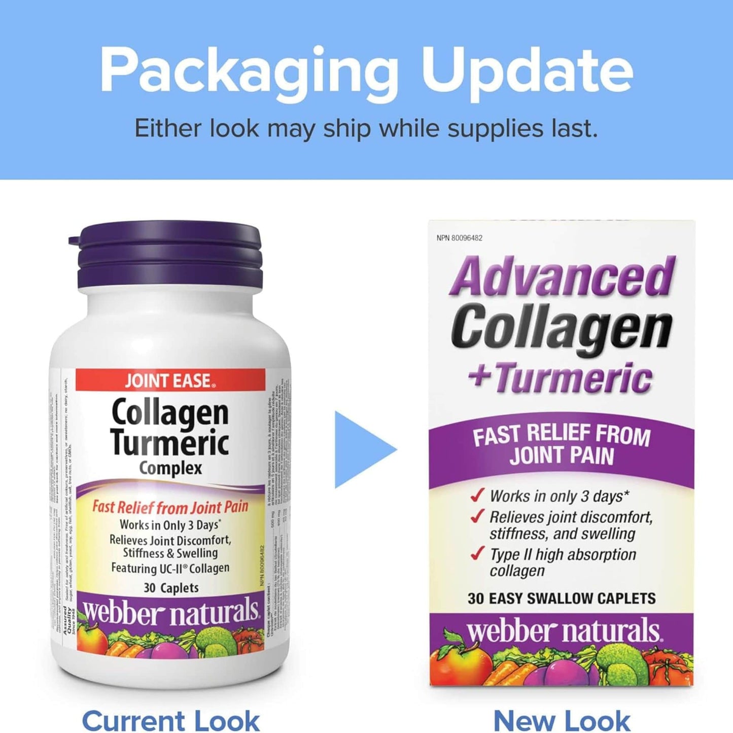 30 Caplets | Webber Naturals Advanced Collagen + Turmeric