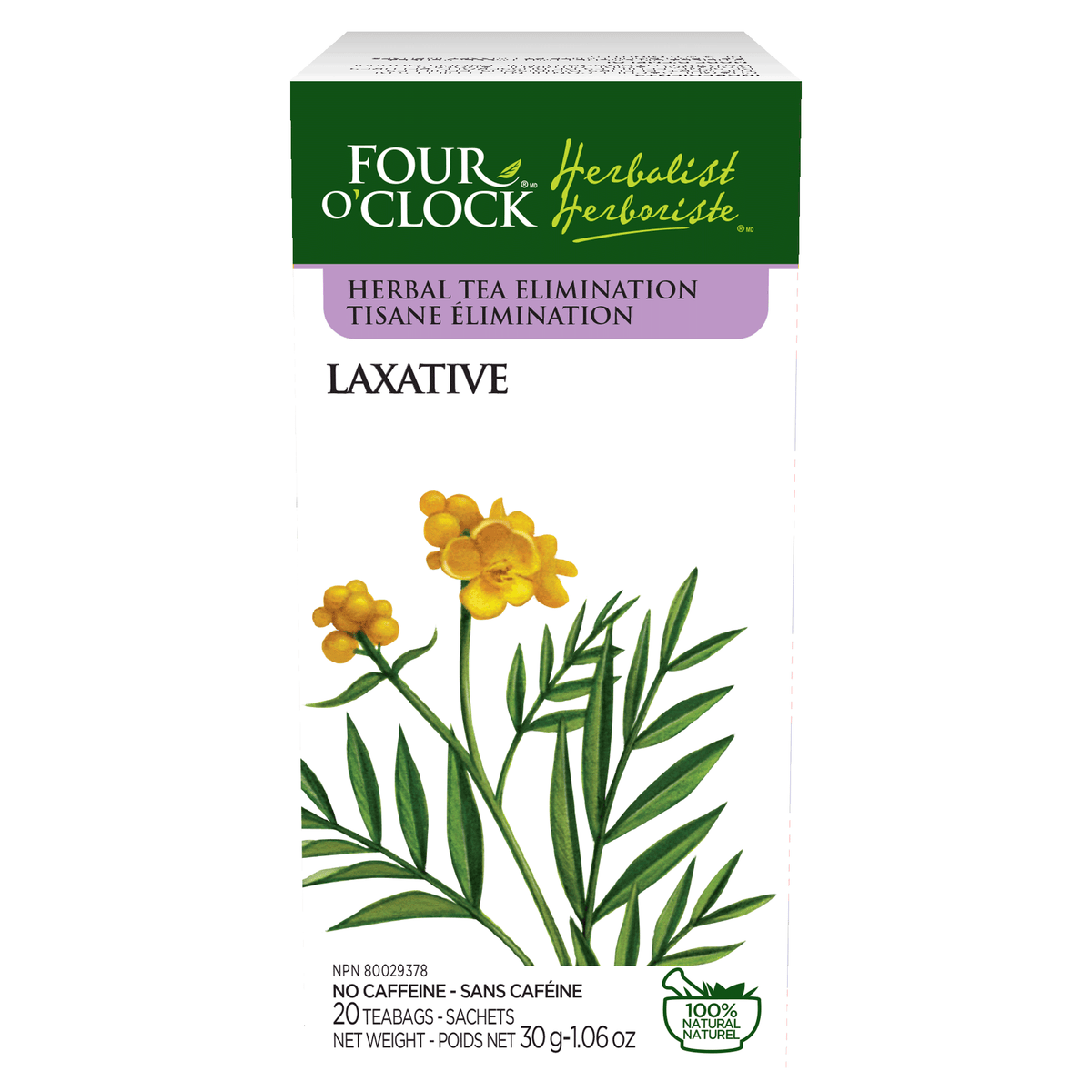 Four O'Clock Laxative Herbal Tea, 20 tea bags
