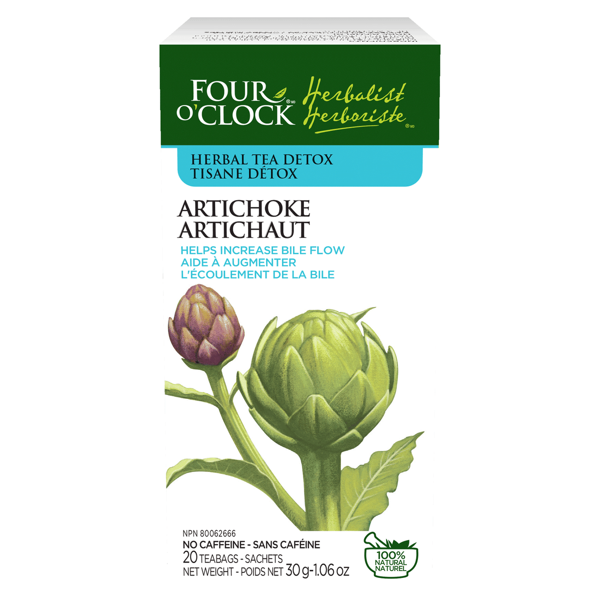 Four O'Clock Artichoke Herbal Tea, 20 tea bags