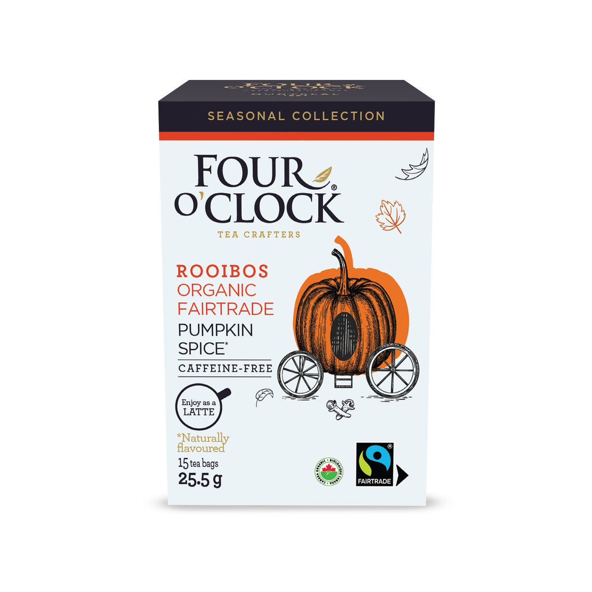 Four O'Clock Pumpkin Spice Organic Rooibos Tea, 15 tea bags