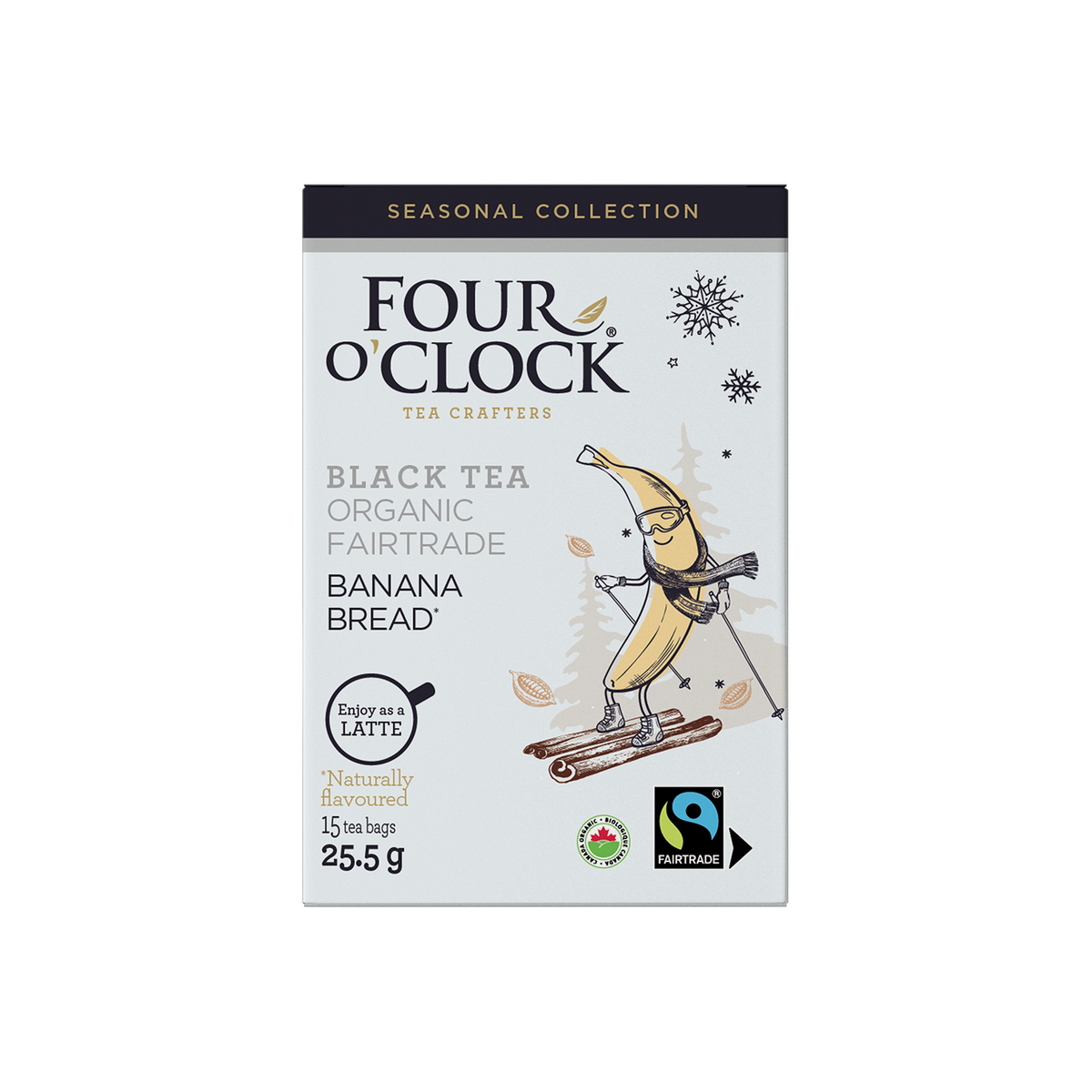 Four O'Clock Banana Bread Organic Black Tea, 15 tea bags
