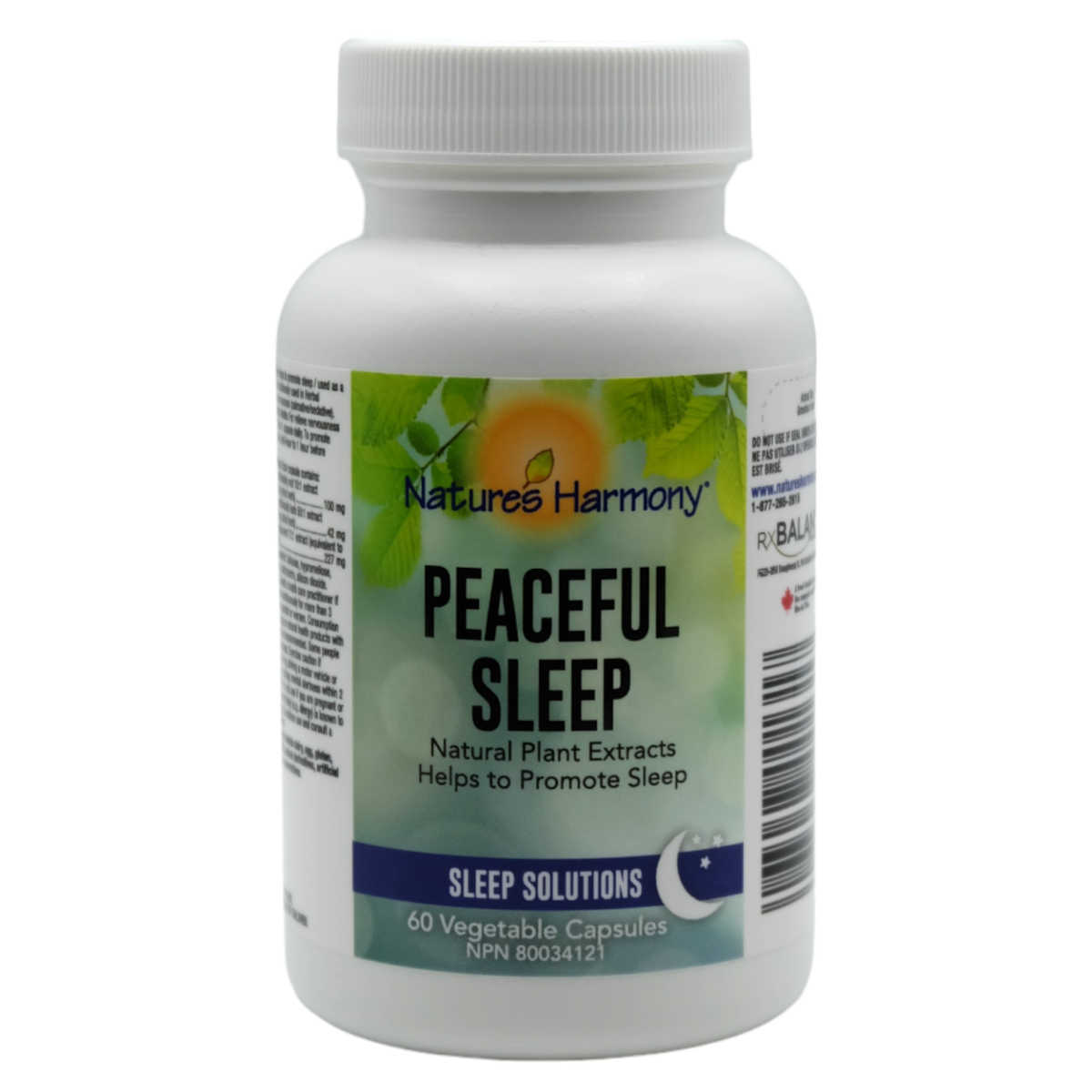 60 Vegetable Capsules | Nature's Harmony Peaceful Sleep 60 Vegetable Capsules