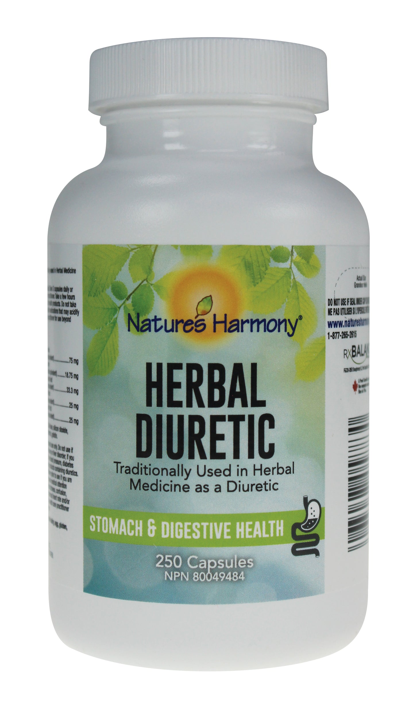 250 Capsules | Nature's Harmony Herbal Diuretic 250 Capsules