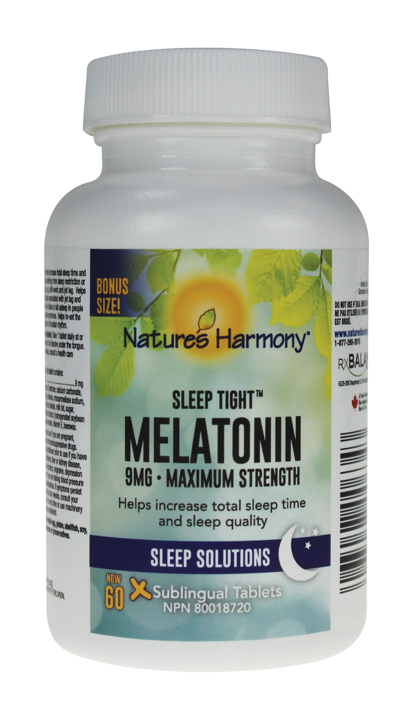 60 Tablets | Nature's Harmony Sleep Tight Melatonin Max 60 Tablets