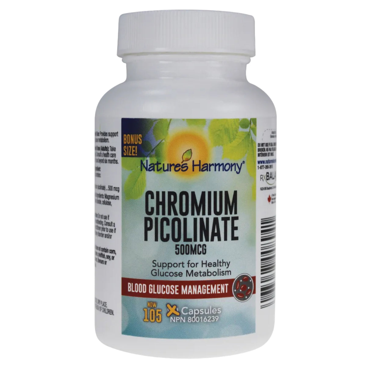 105 Capsules | Nature's Harmony Chromium Picolinate 105 Capsules