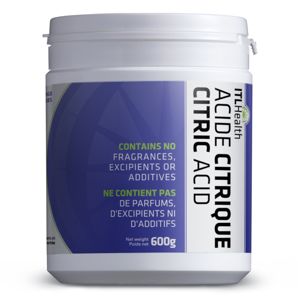ITL Health 100% Pure Citric Acid, Non-GMO, Food Grade, 600g - 600g