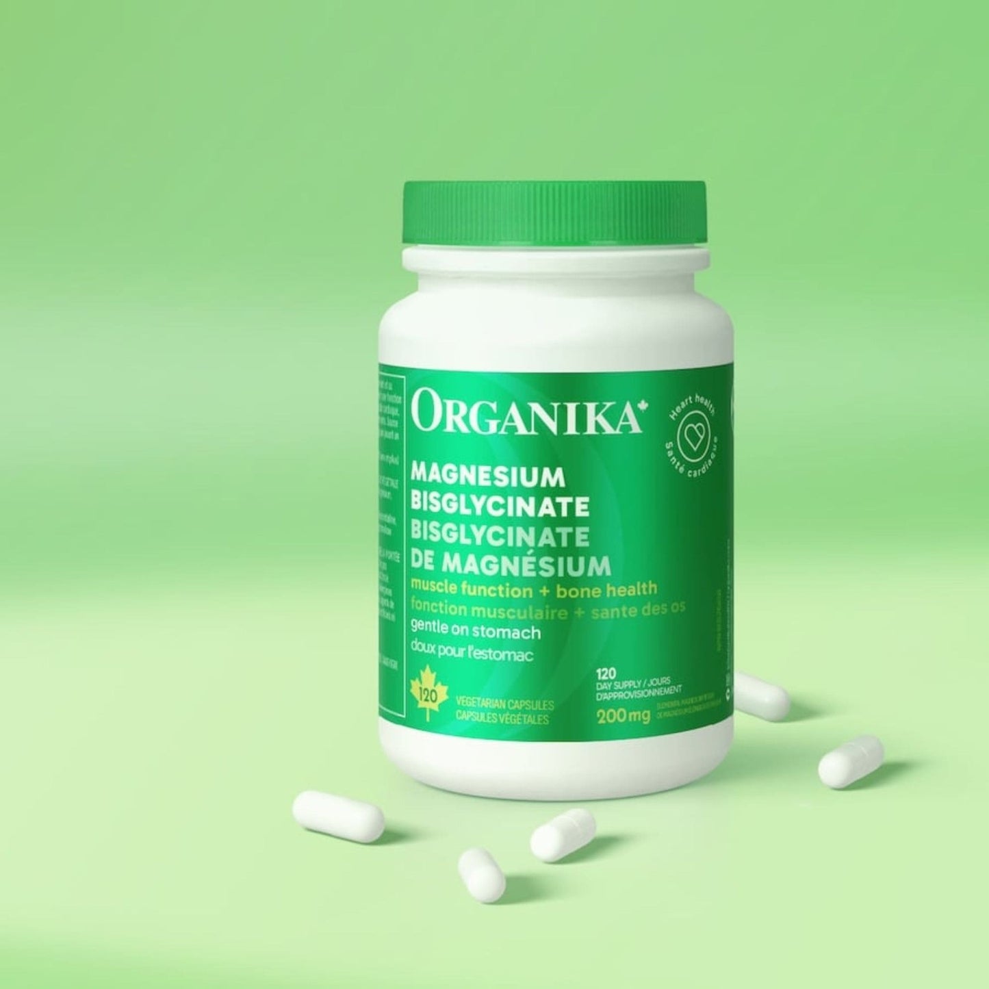120 Vegetarian Capsules | Organika Magnesium Bisglycinate