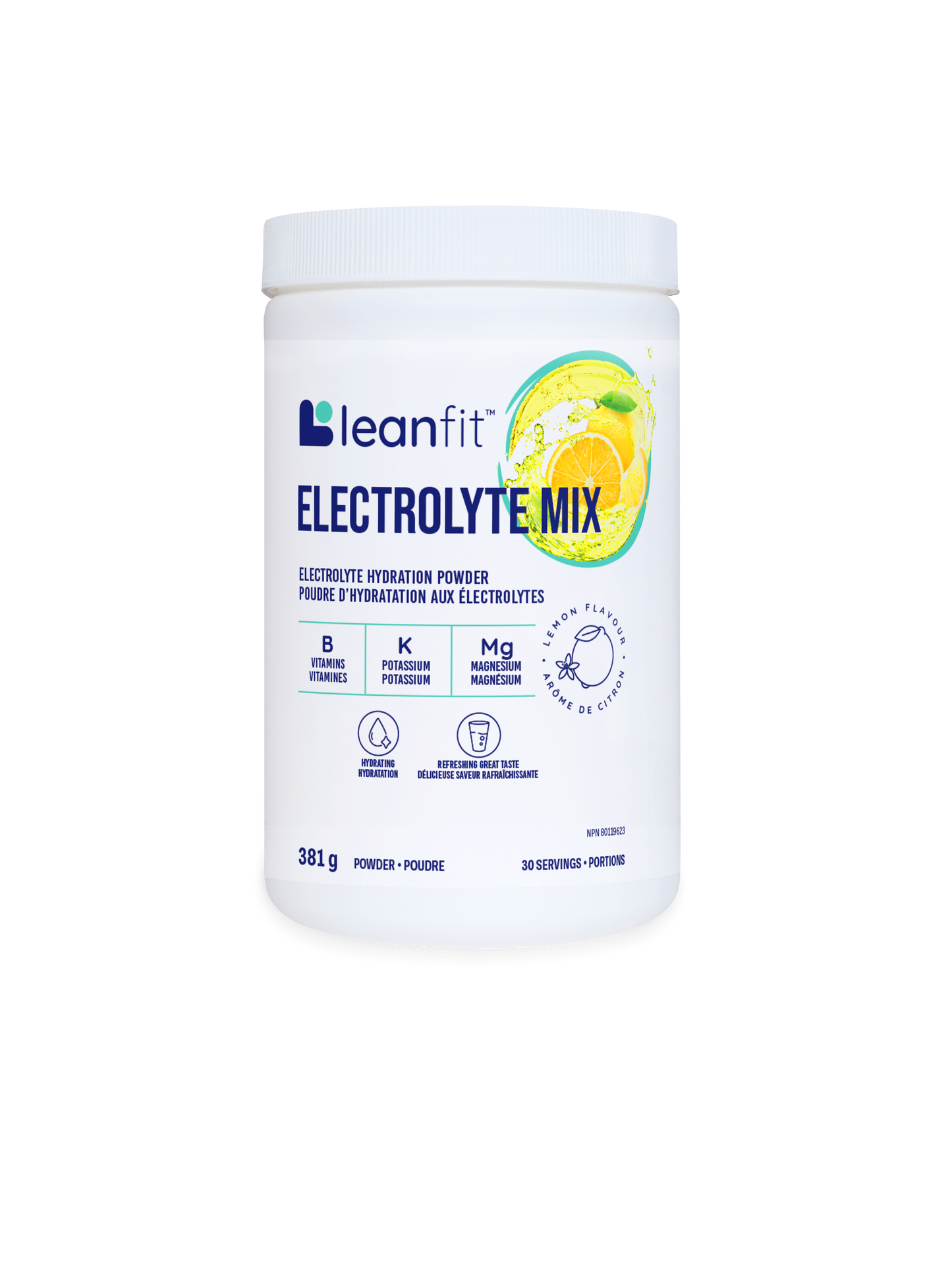 381g | LeanFit Electrolyte Mix 381g container