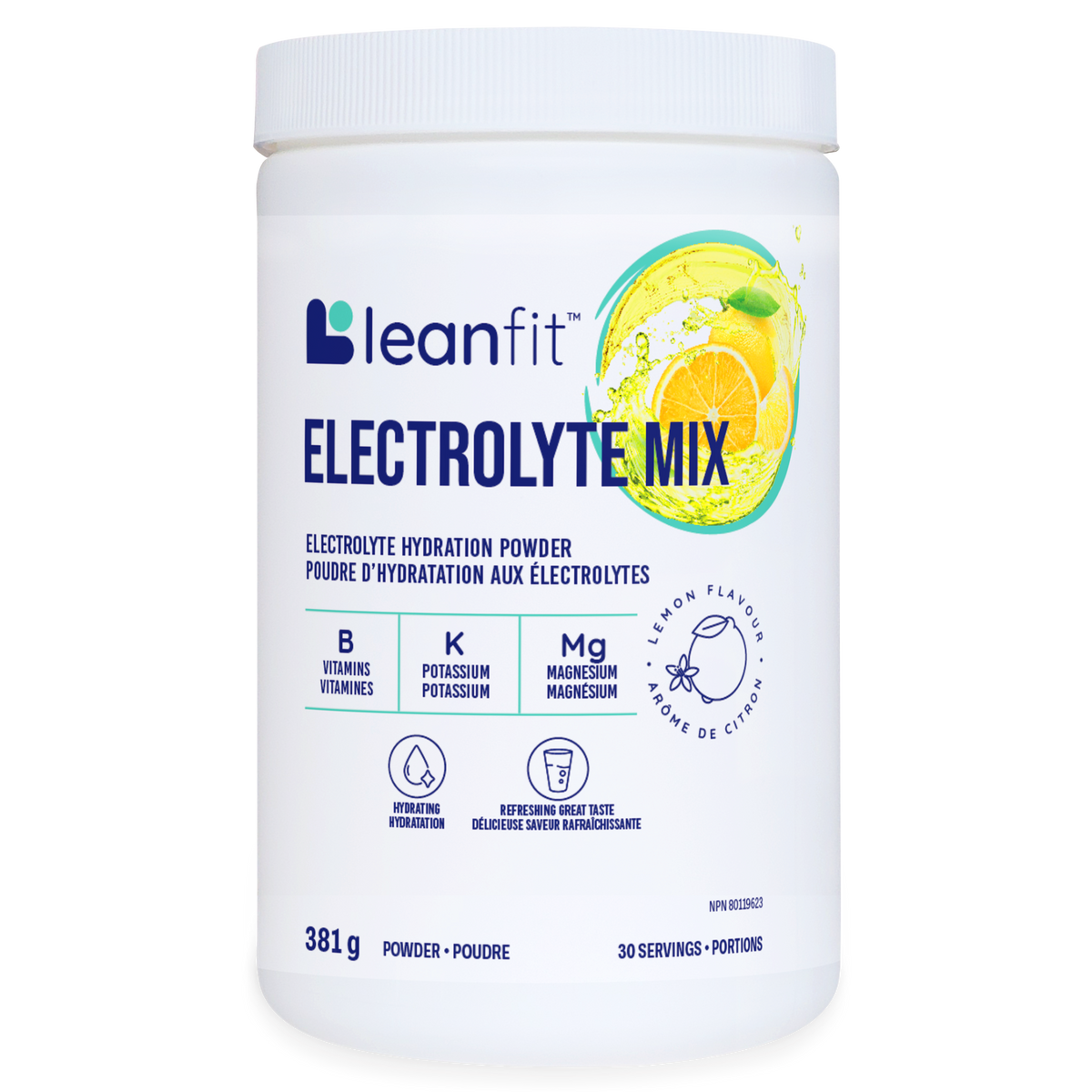 381g | LeanFit Electrolyte Mix 381g container