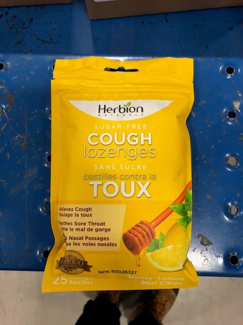 Herbion Sugar Free Cough Lozenges Honey Lemon 25 Lozenge Pouch