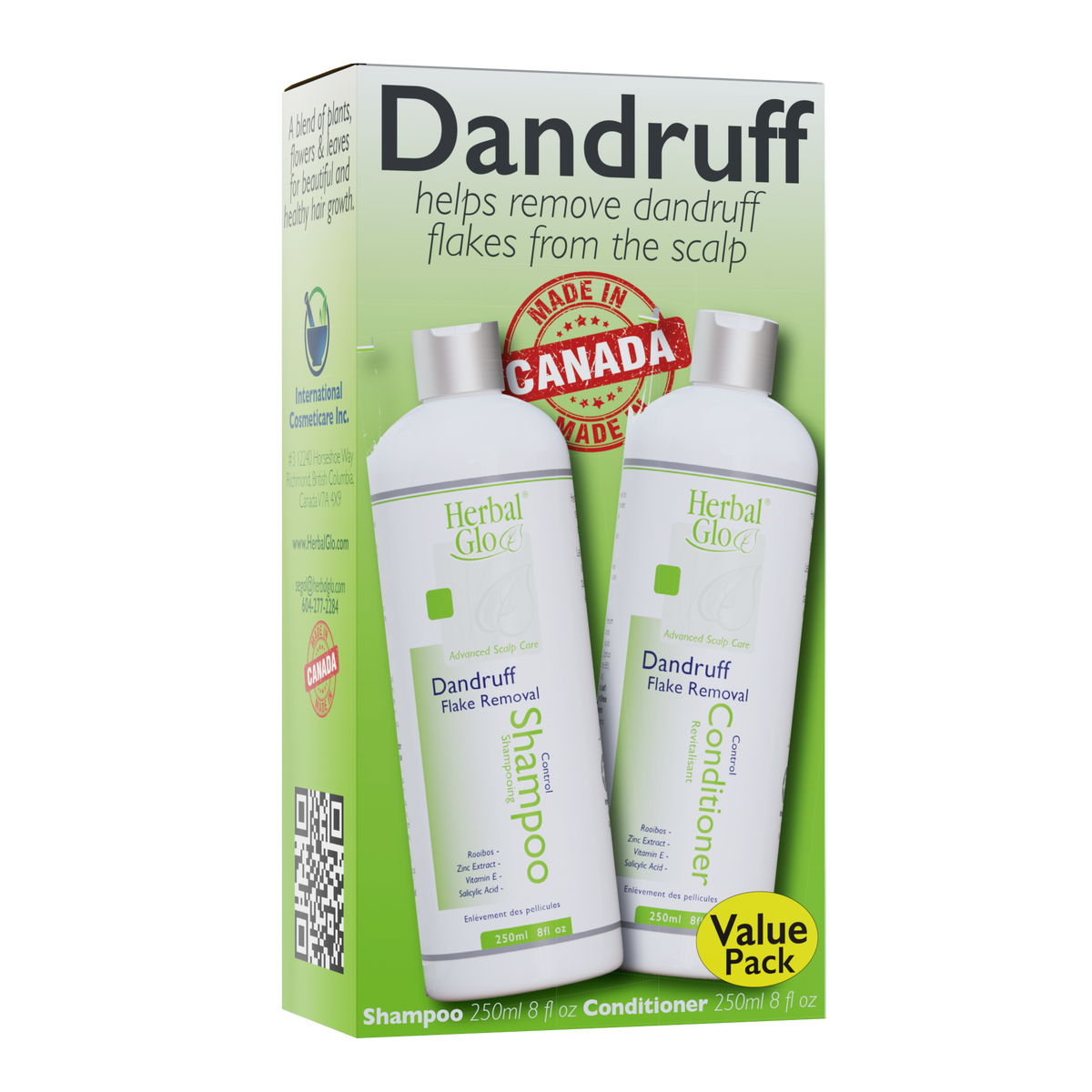 Herbal Glo Dandruff & Dry Scalp Shampoo & Conditioner, Value Pack (Shampoo + Conditioner)
