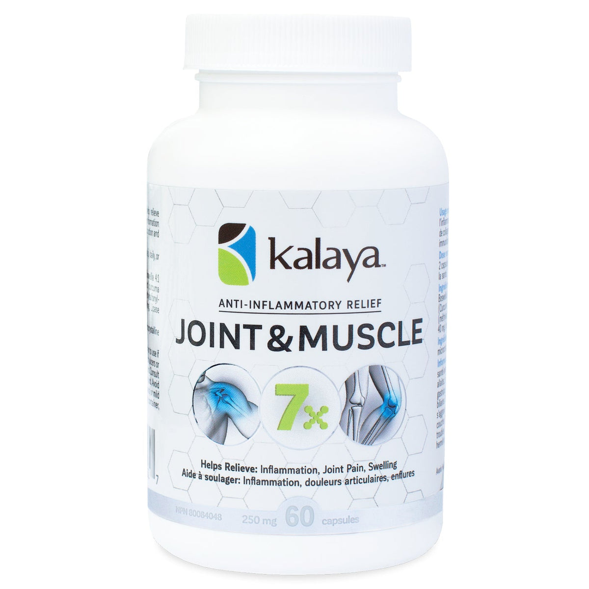 KaLaya 7x Joint & Muscle Supplement, Boswellia, Turmeric, MSM, Collagen & Bromelain, 60 Capsules