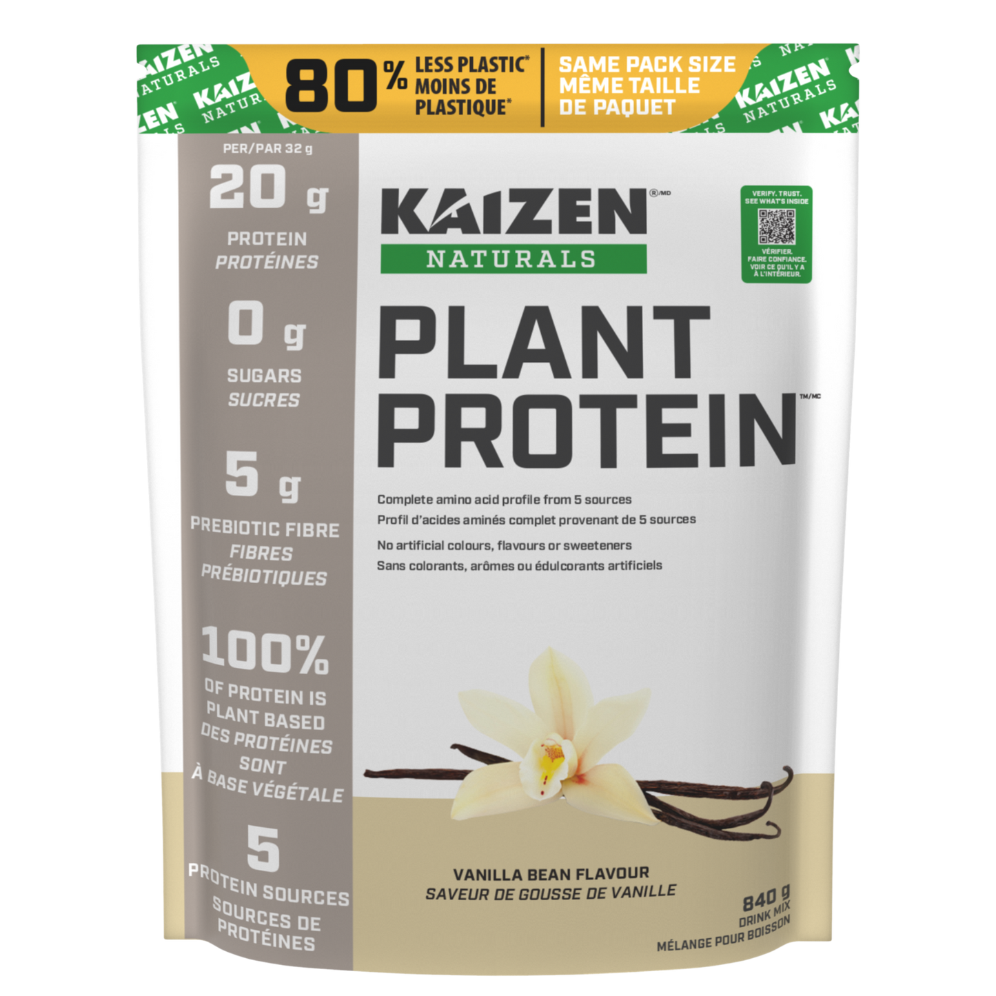 Kaizen Naturals Vegan Protein 840g Vanilla Bean