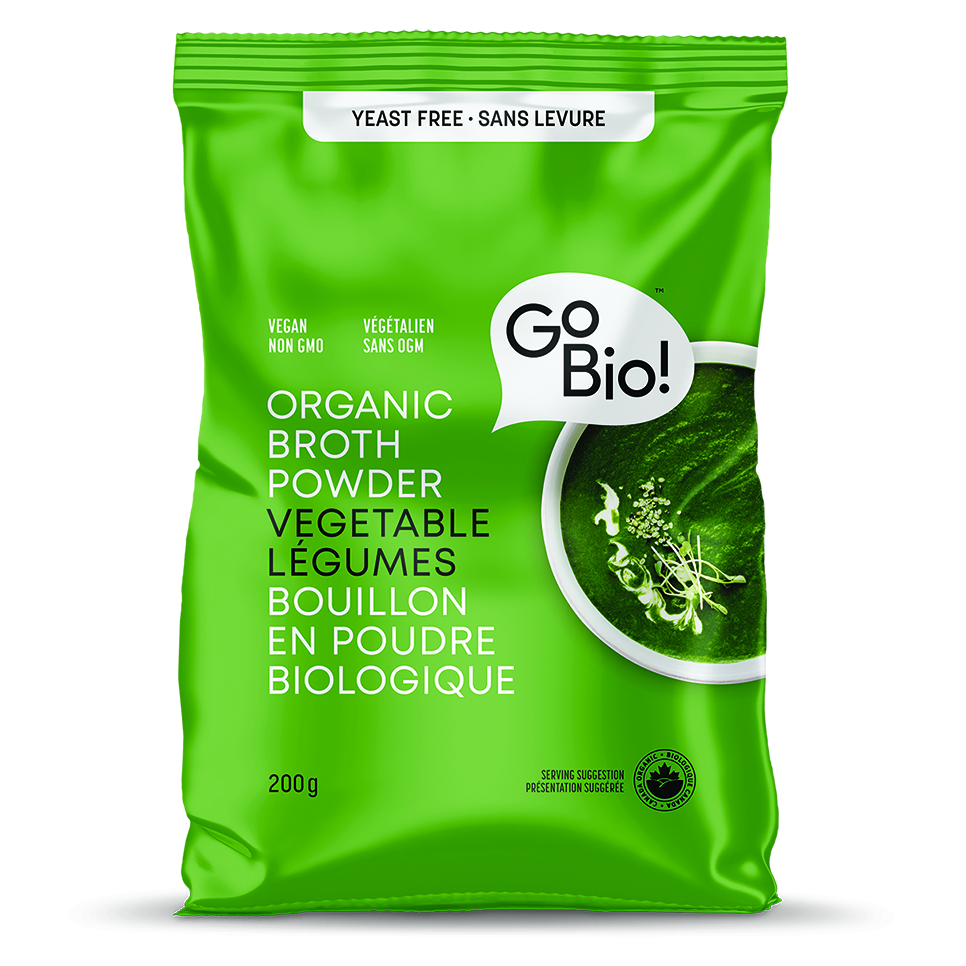 GoBIO! Yeast-Free Organic Vegetable Broth Powder, 8 x 200g