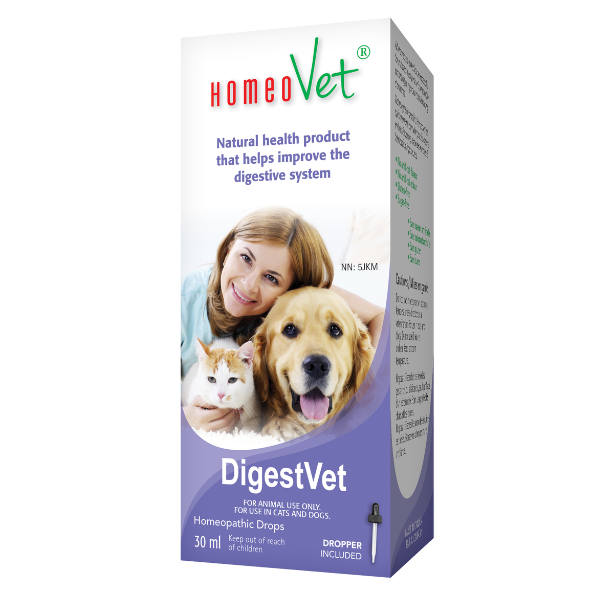 HomeoVet DigestVet Homeopathic Drops for Cats and Dogs, 30ml