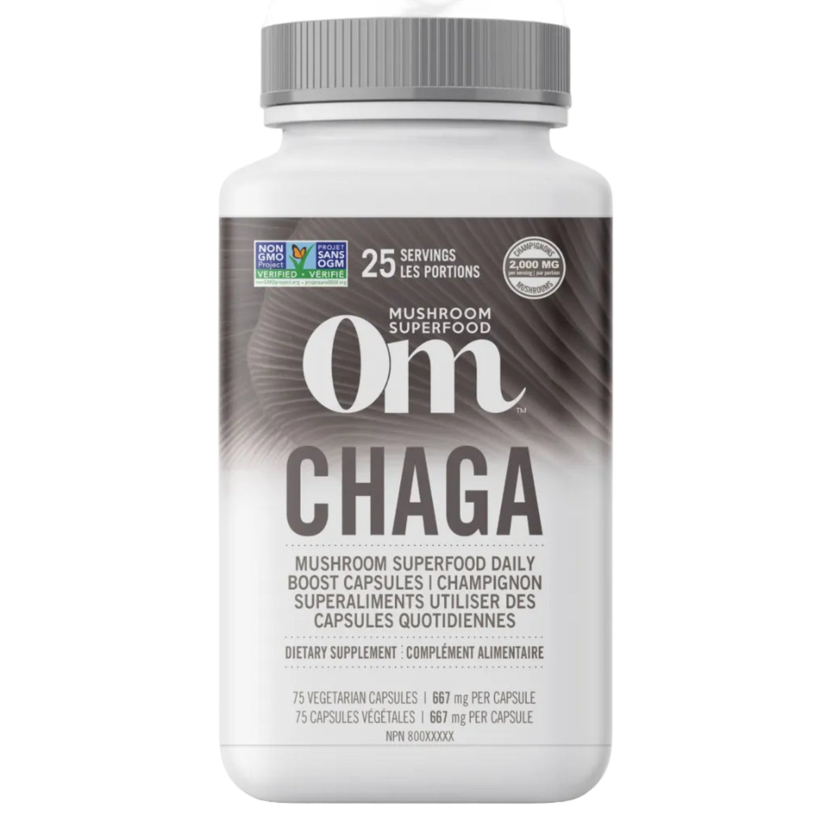 75 Capsules | OM Mushroom Organic Chaga 75 capsules