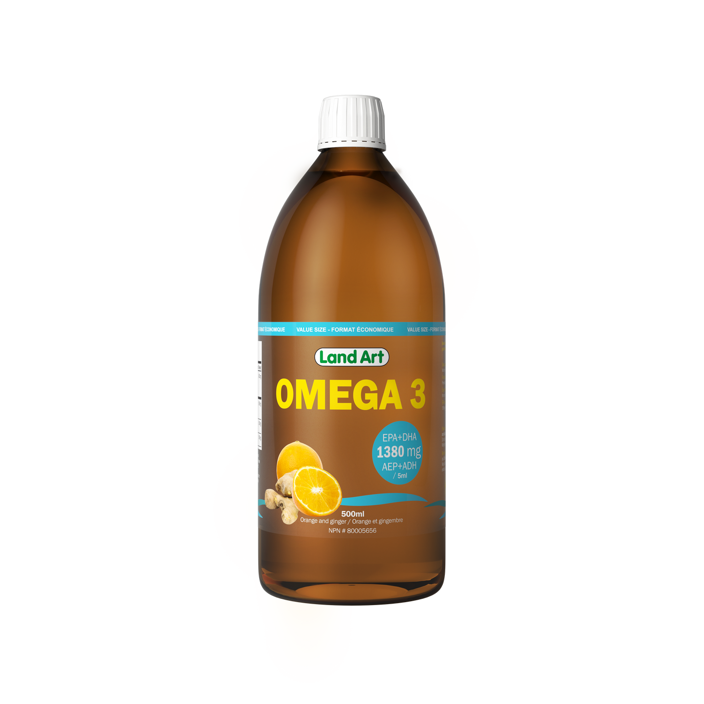 Land Art Omega-3 Cold Pressed Oil, Orange - 500ml