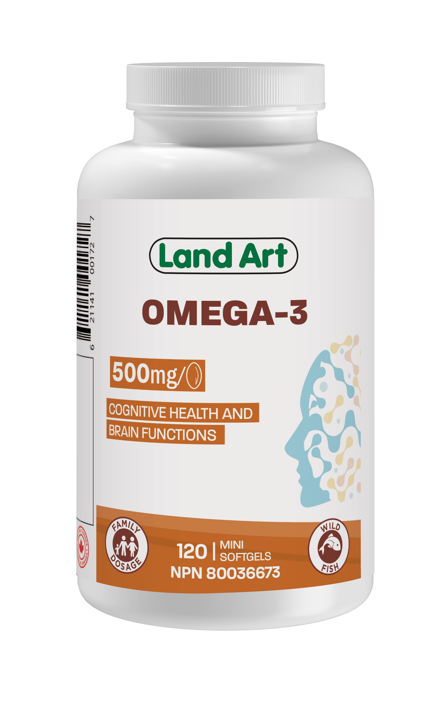 Land Art Omega-3 500mg, 120 Softgels - 120 Softgels