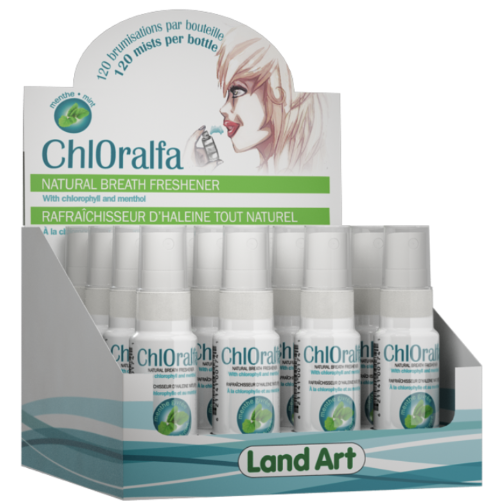 Land Art Chloralfa Breath Freshener Mint, 20ml, Case of 16 - Case of 16