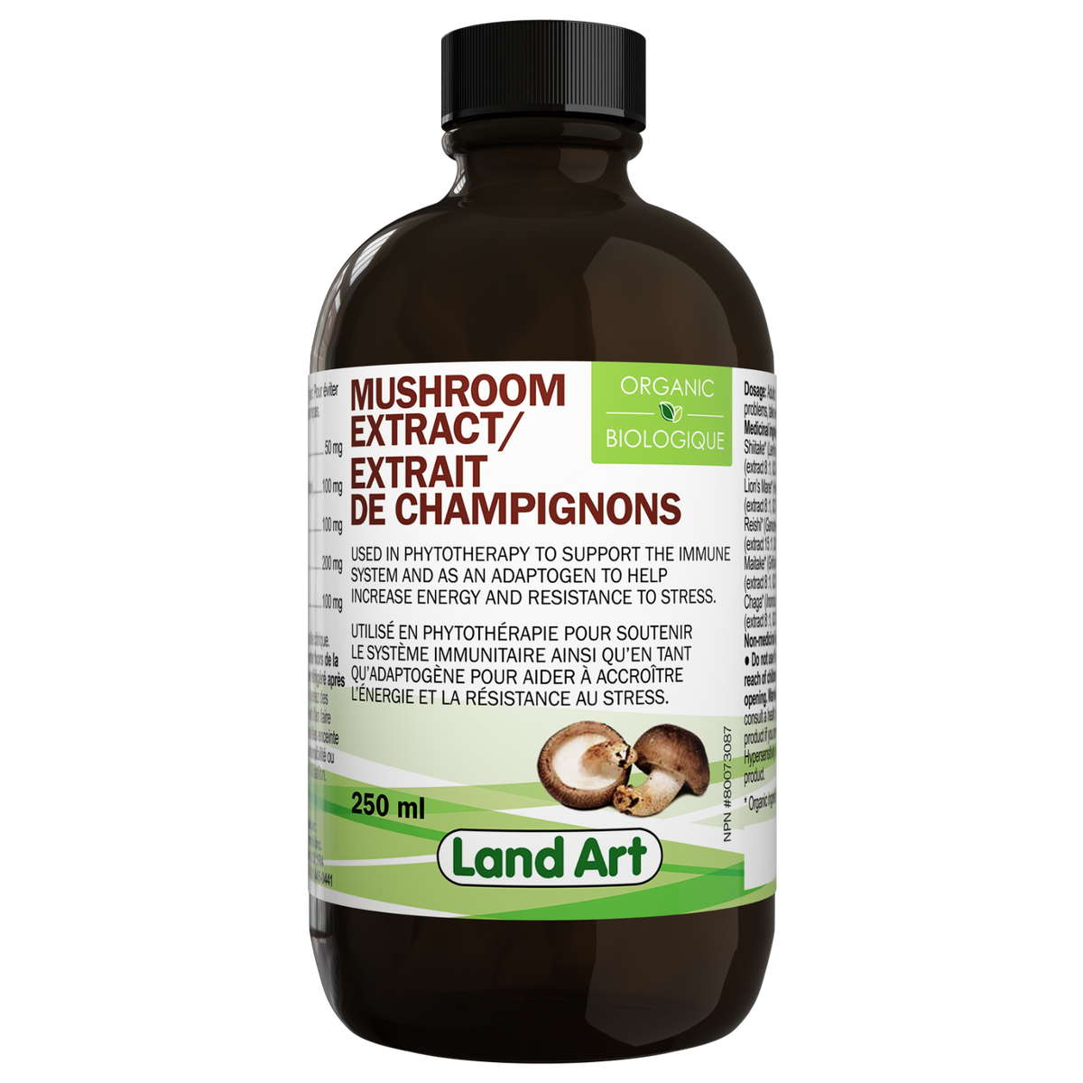 Land Art Organic Mushroom Extract, 250ml - 250ml