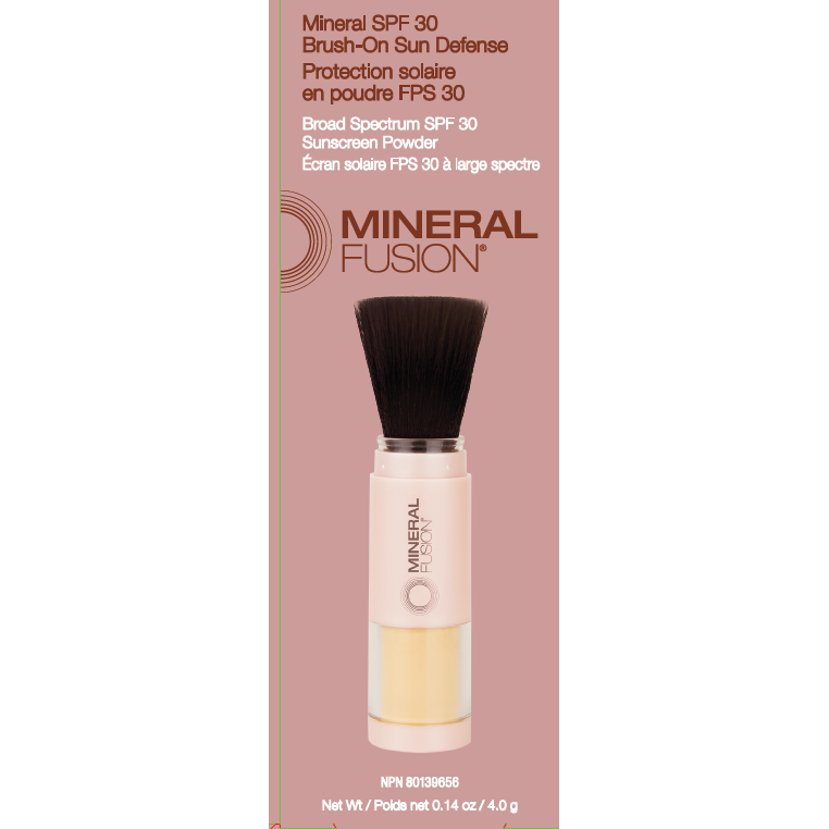 Mineral Fusion SPF 30 Brush-On Sun Defence, Translucent Mineral Powder Sunscreen with 24% Zinc Oxide, 4g