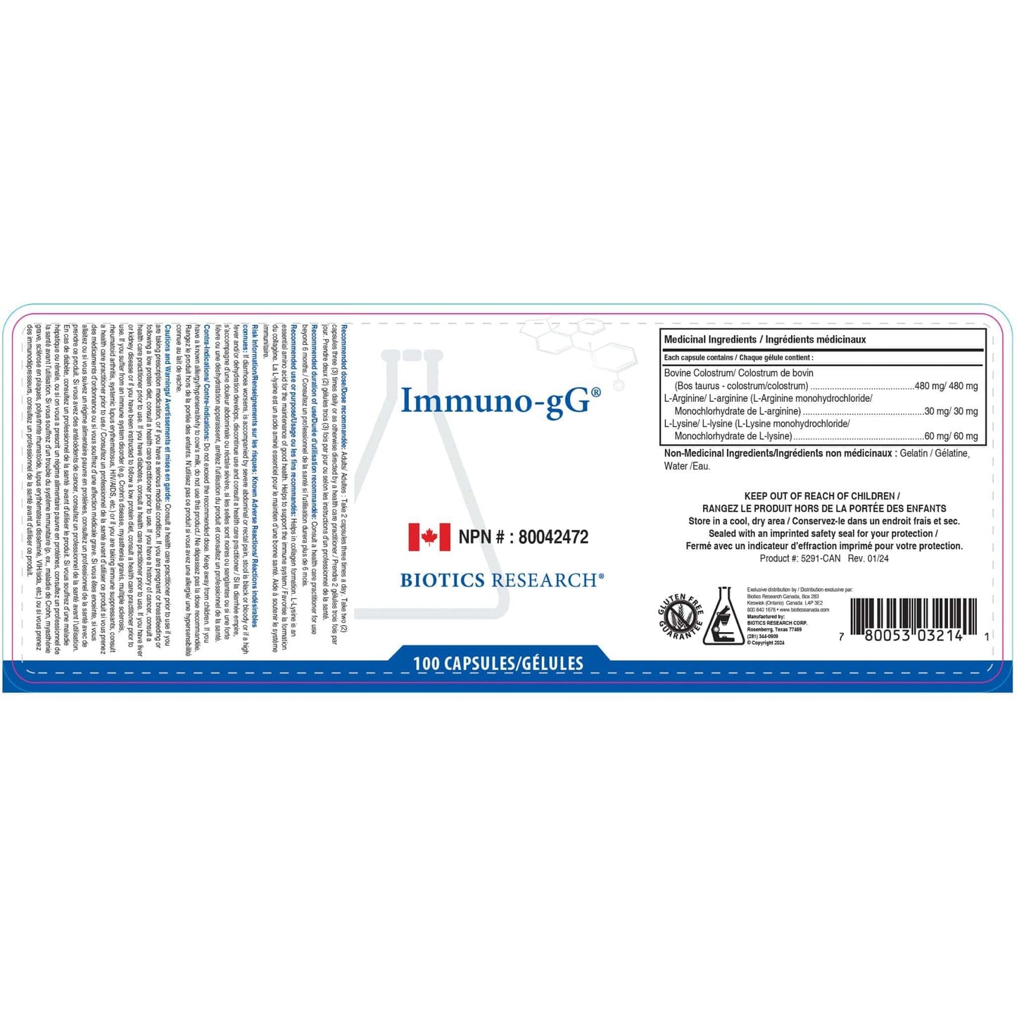 100 Capsules | Biotics Research Immuno-gG