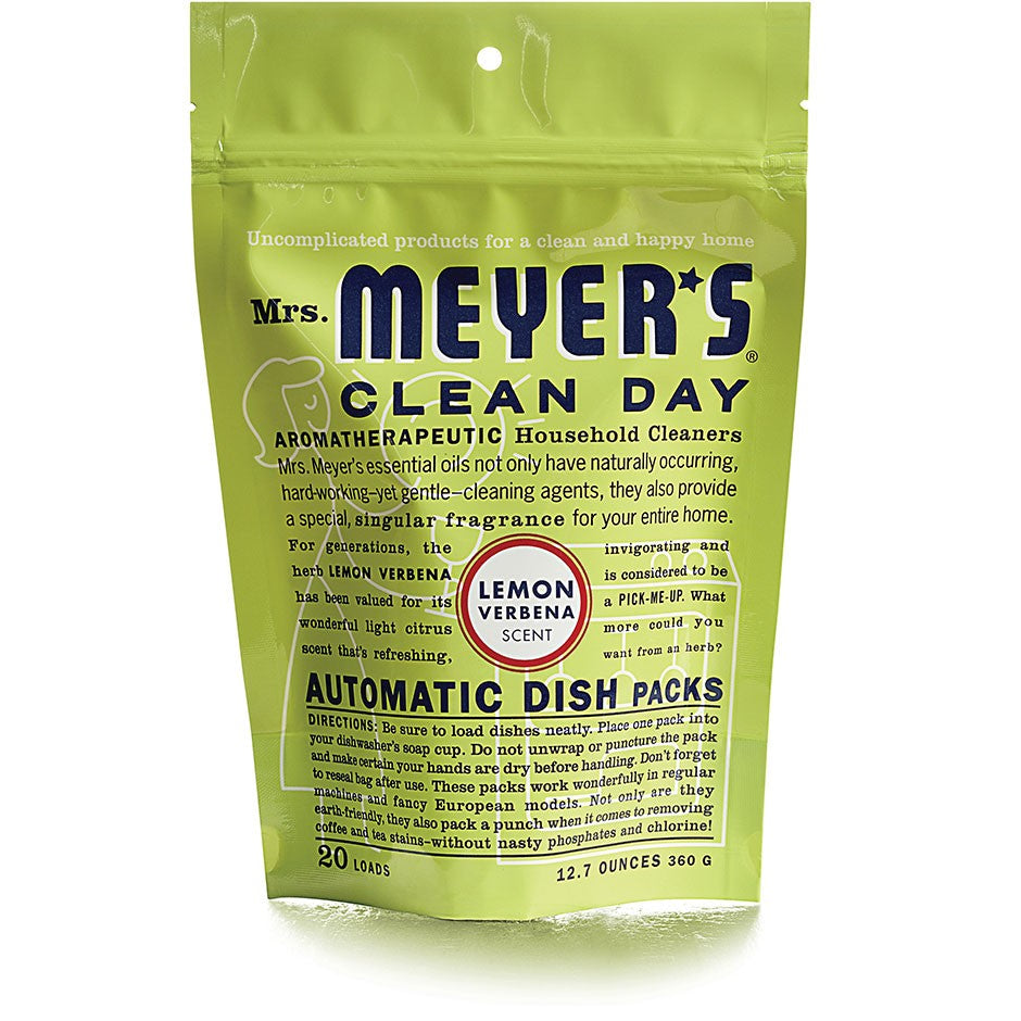 Mrs. Meyer's Clean Day Automatic Dishwasher Packs, Lemon Verbena, 20 Packs