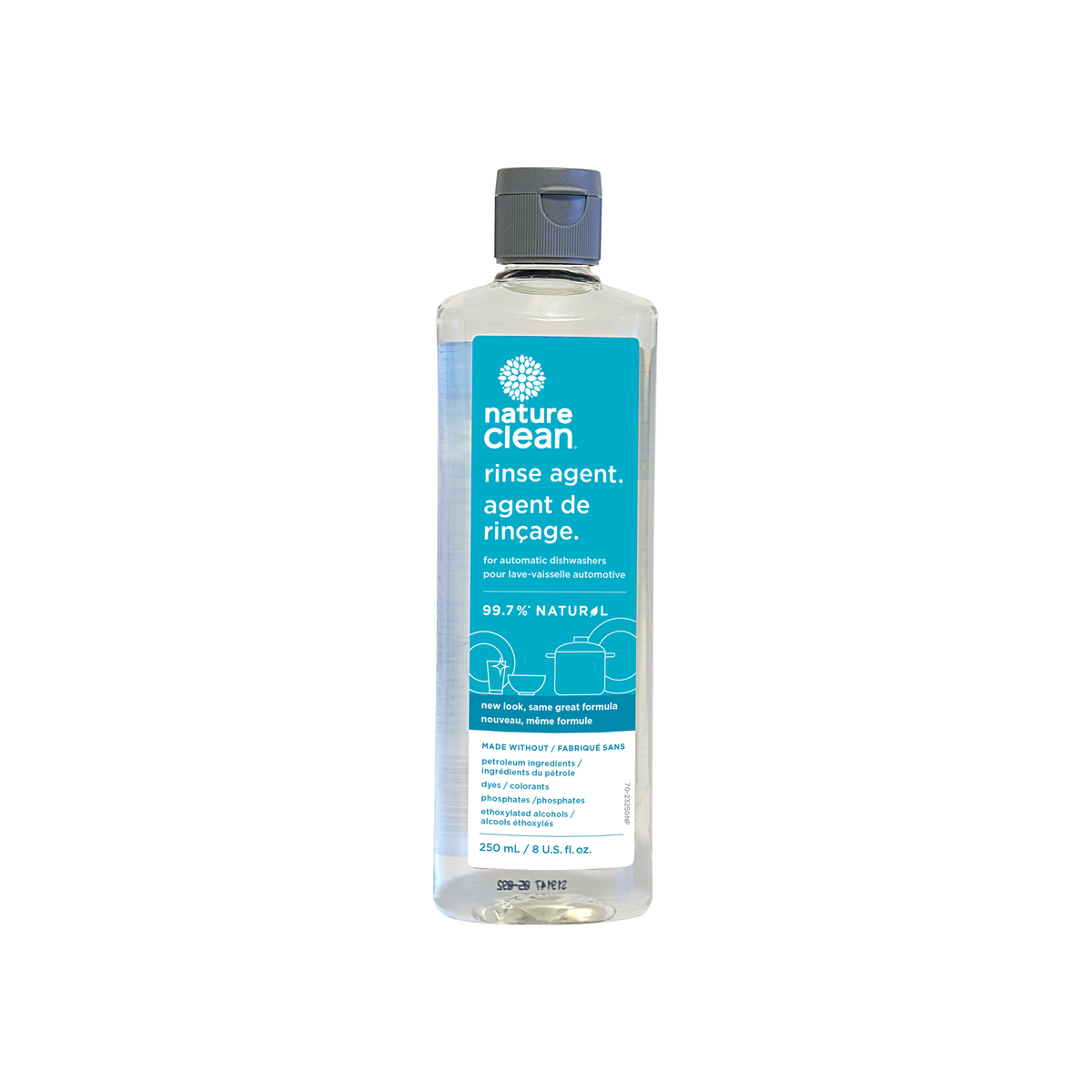 Nature Clean Dishwasher Rinse Agent for Spot-Free Dishes, 250ml