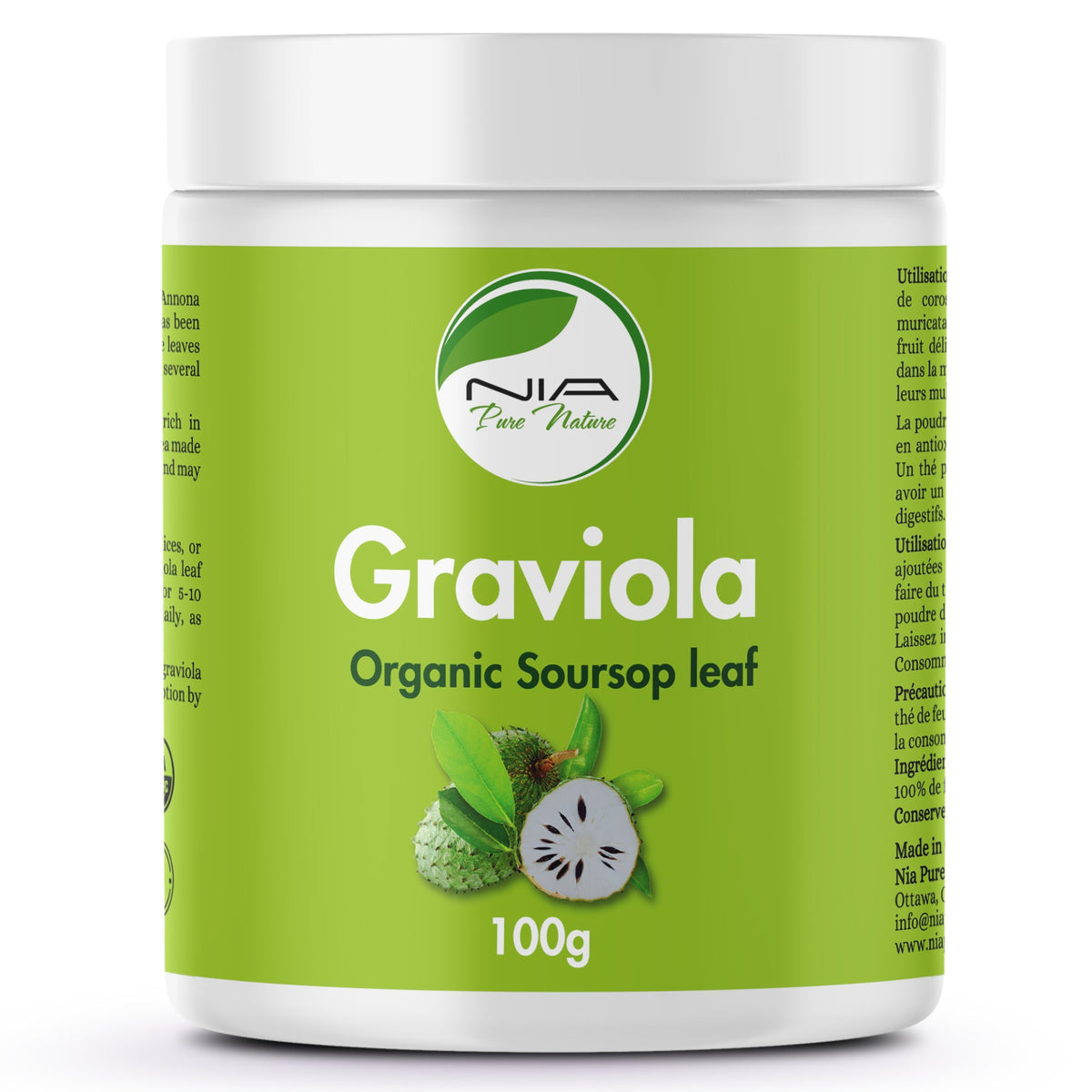 100g | Nia Pure Nature Organic Soursop Leaf Powder 100g