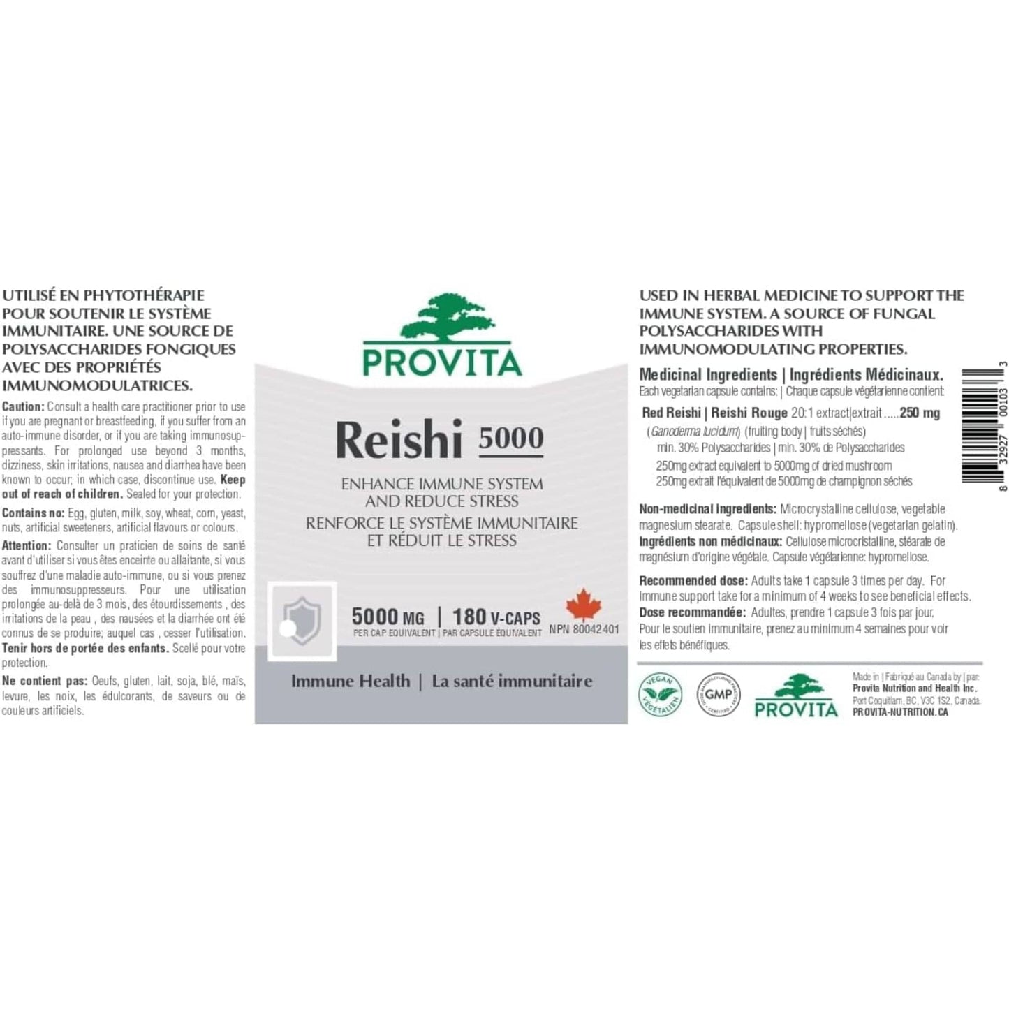 180 Cpasules | Provita Reishi 5000