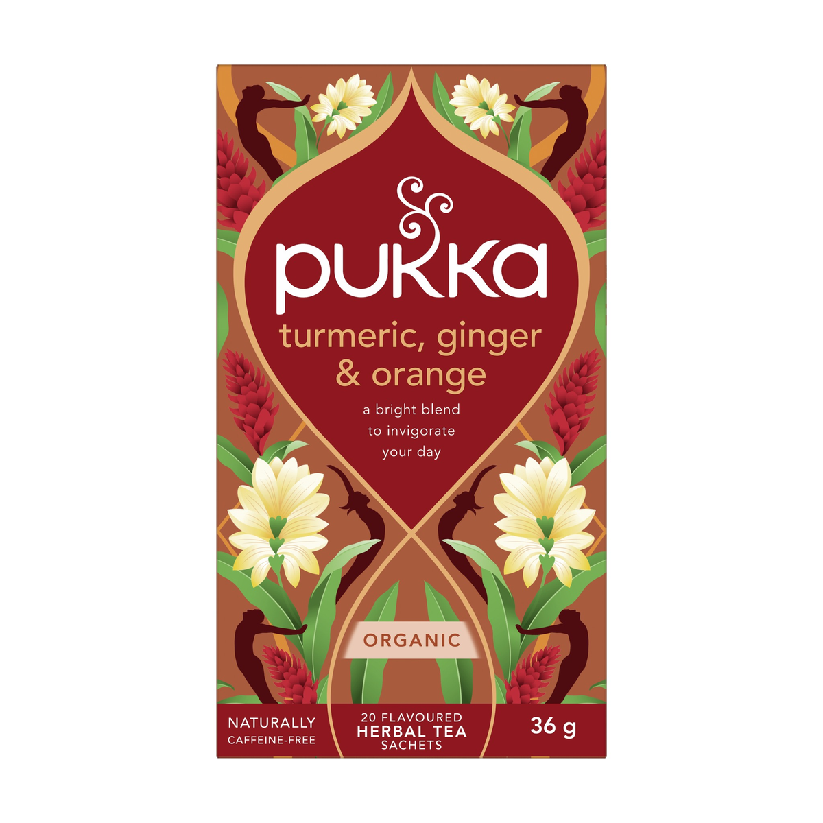 Pukka Organic Turmeric, Ginger and Orange Tea, Warming Caffeine-Free Herbal Tea, Case of 4 x 20 Tea Sachets - Case of 4 (4 x 20 Sachets)