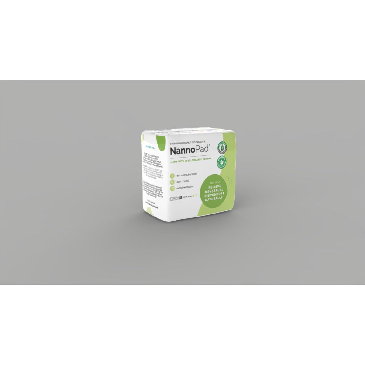 NannoPad Organic Cotton Pantyliners, 18 Liners
