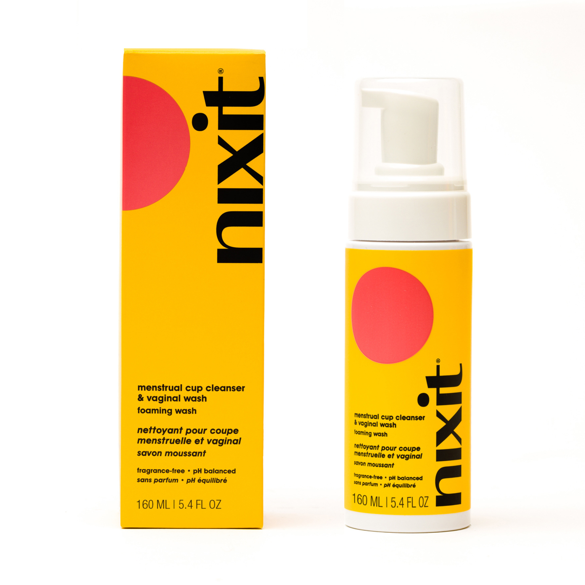 Nixit Foaming Wash, pH-Balanced Menstrual Cup Cleanser and Intimate Wash, Plant-Based, 60-160ml - 160ml