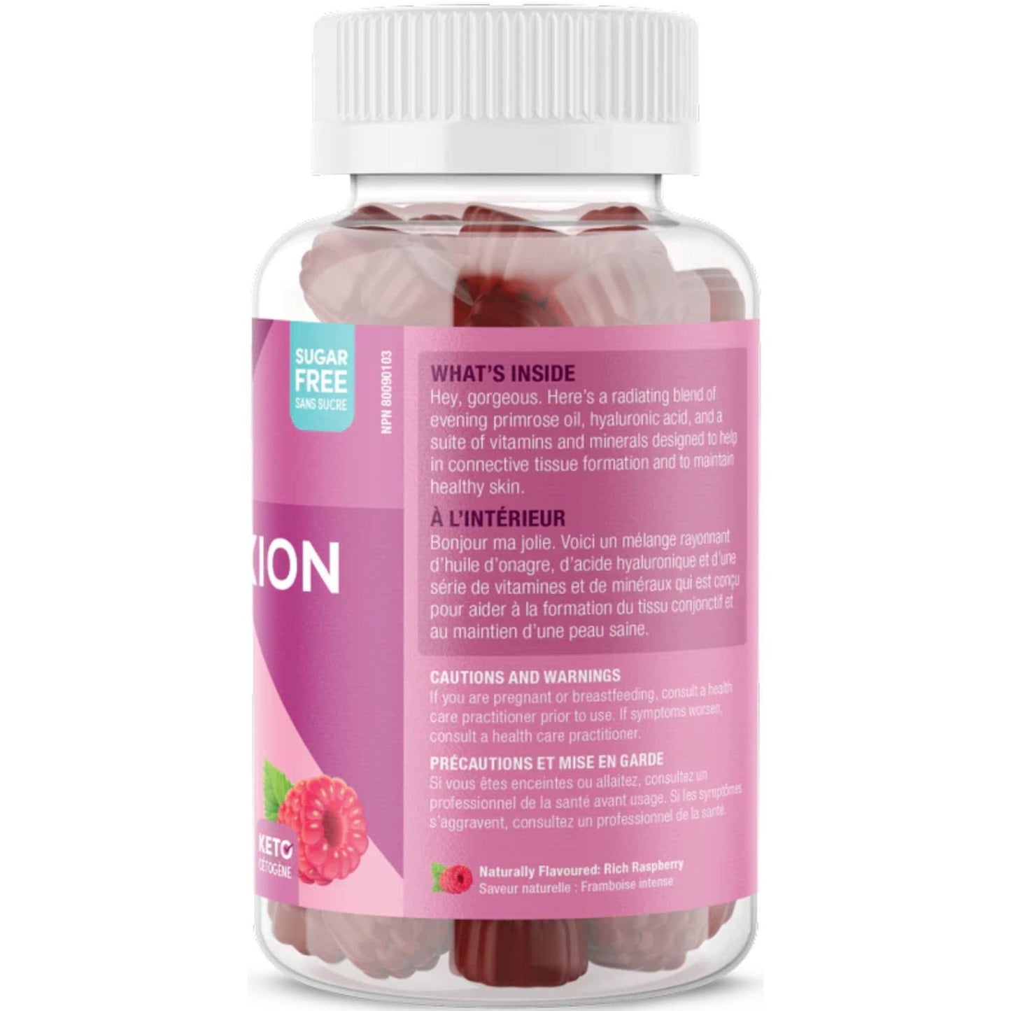 Raspberry Flavour, 60 Gummies | Suku Vitamins Radiant Complexion (with Hyaluronic Acid & Evening Primrose Oil)