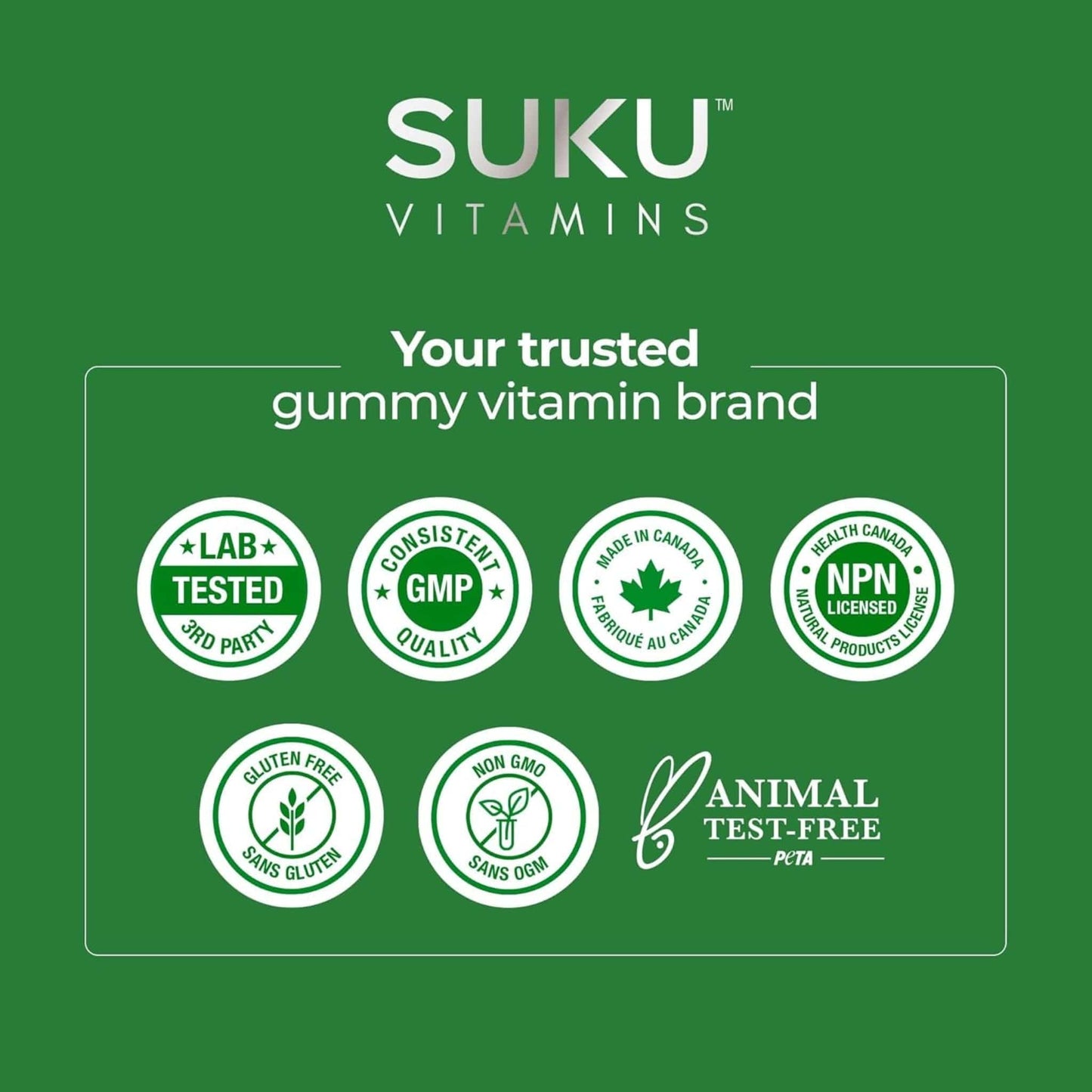 Blueberry and Grape Flavour, 60 Gummies | Suku Vitamins Teen Boy Total Multivitamin