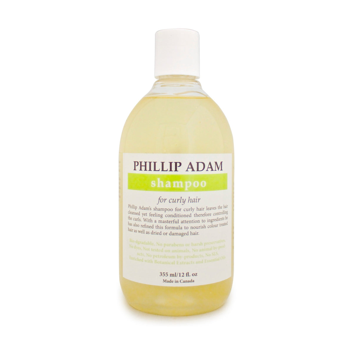 Phillip Adam Curly Hair Shampoo, Sulfate-Free Moisturizing Shampoo with Pea Protein and Guar, Peppermint, 355ml