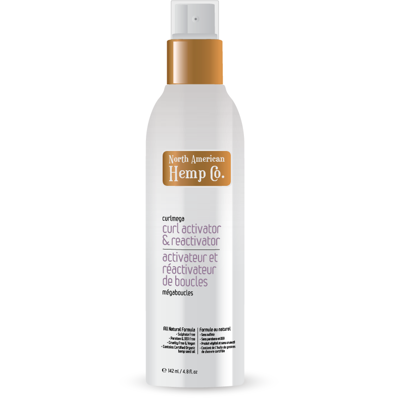 North American Hemp Co. Megacurl Curl Activator & Reactivator Spray with Hemp Seed Oil and Pro-Vitamin B5, 150ml
