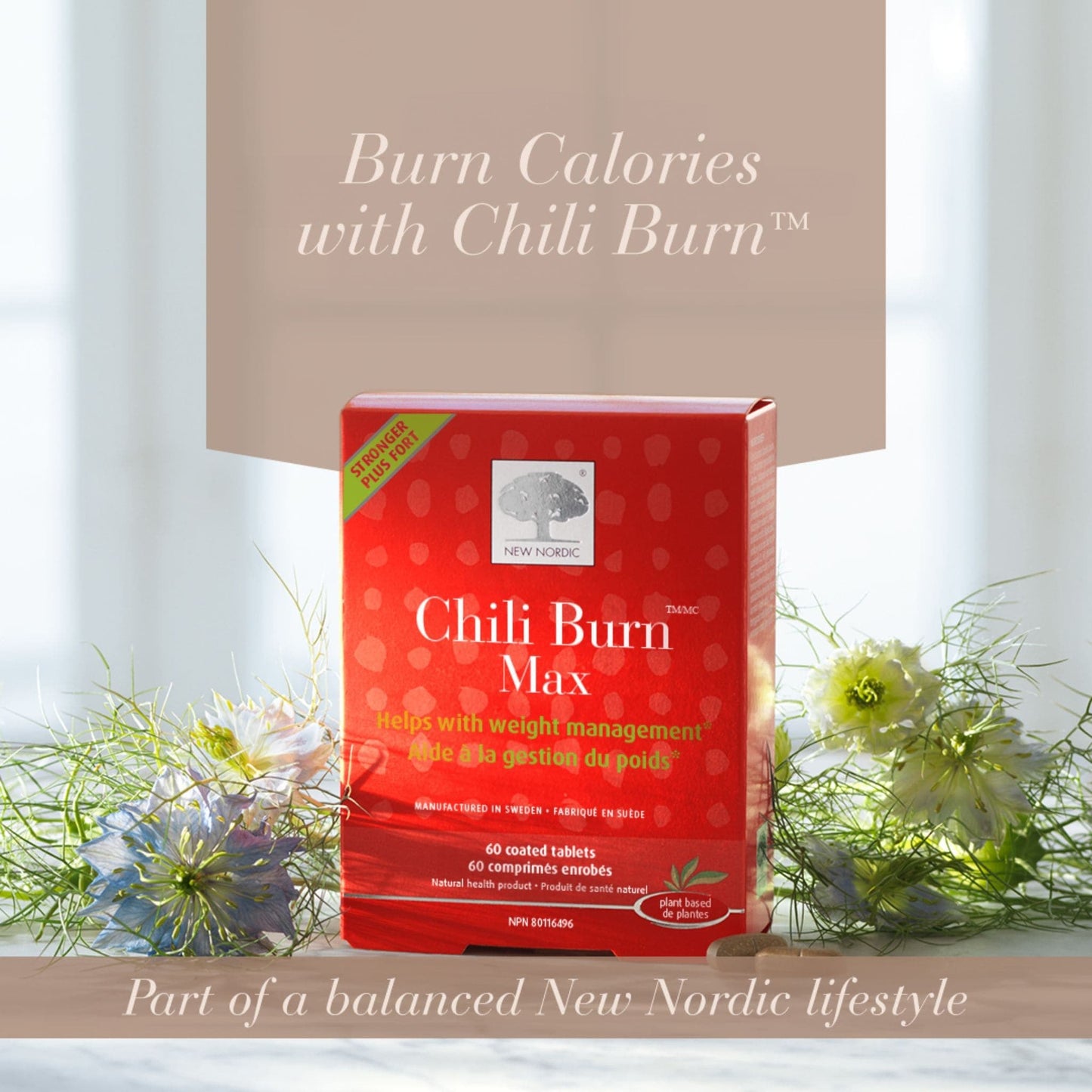 60 Coated Tablets | New Nordic Chili Burn Max