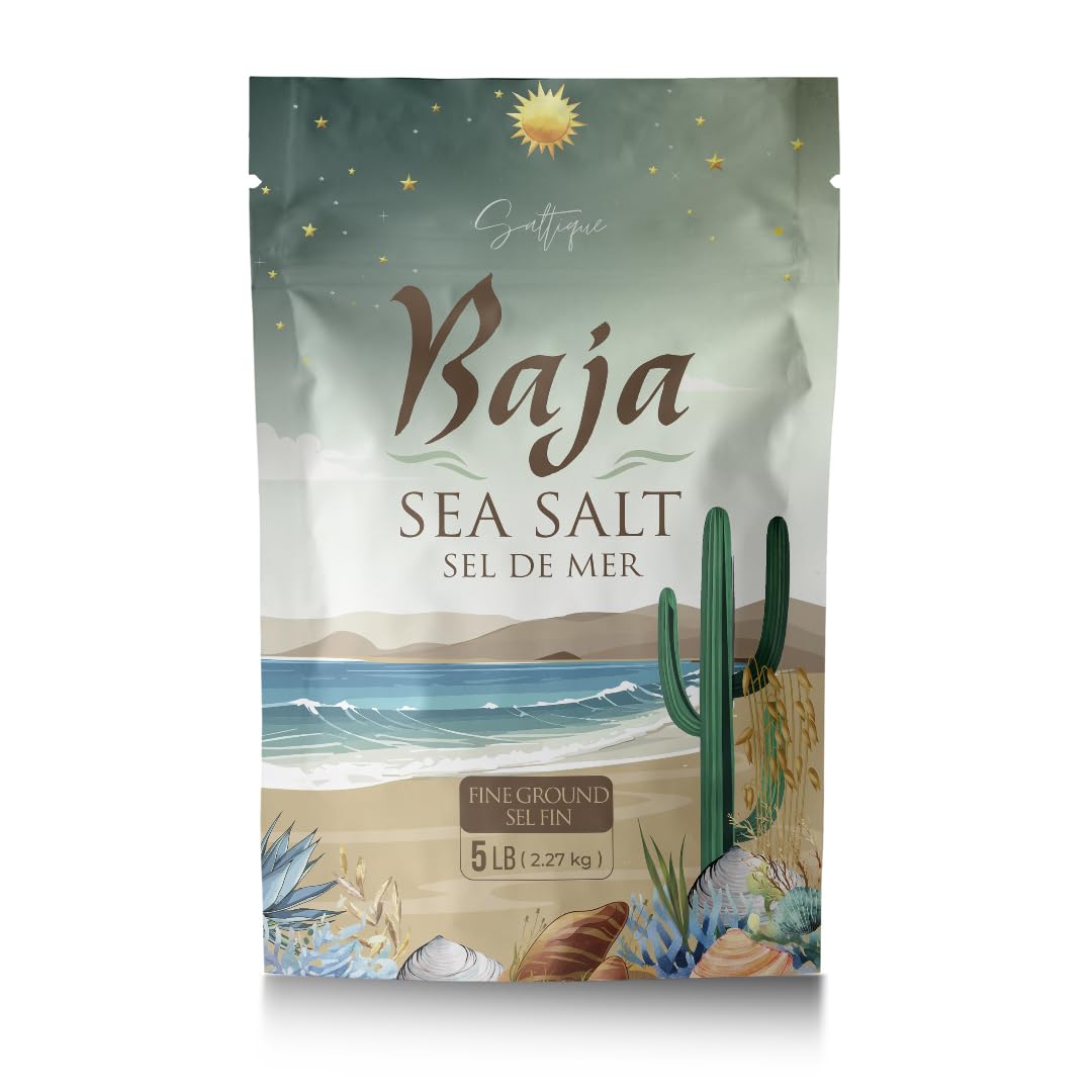 Saltique Baja Sea Salt, Hand-Harvested Unrefined Sea Salt from Baja California, Coarse or Fine, 454g or 2.27kg - Fine / 2.27kg (5lb)