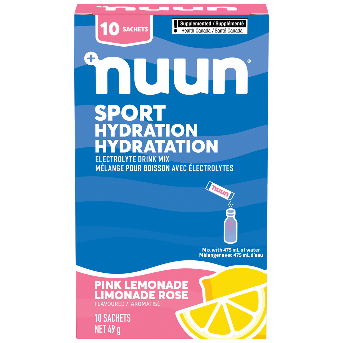 Pink Lemonade 49-53g Sticks | Nuun Sport Powder Pink Lemonade