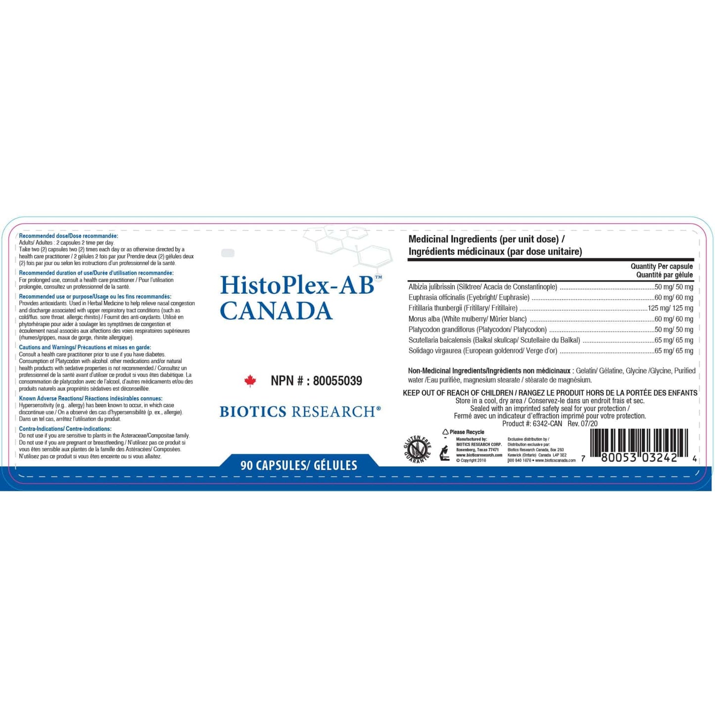 90 Capsules | Biotics Research HistoPlex-AB