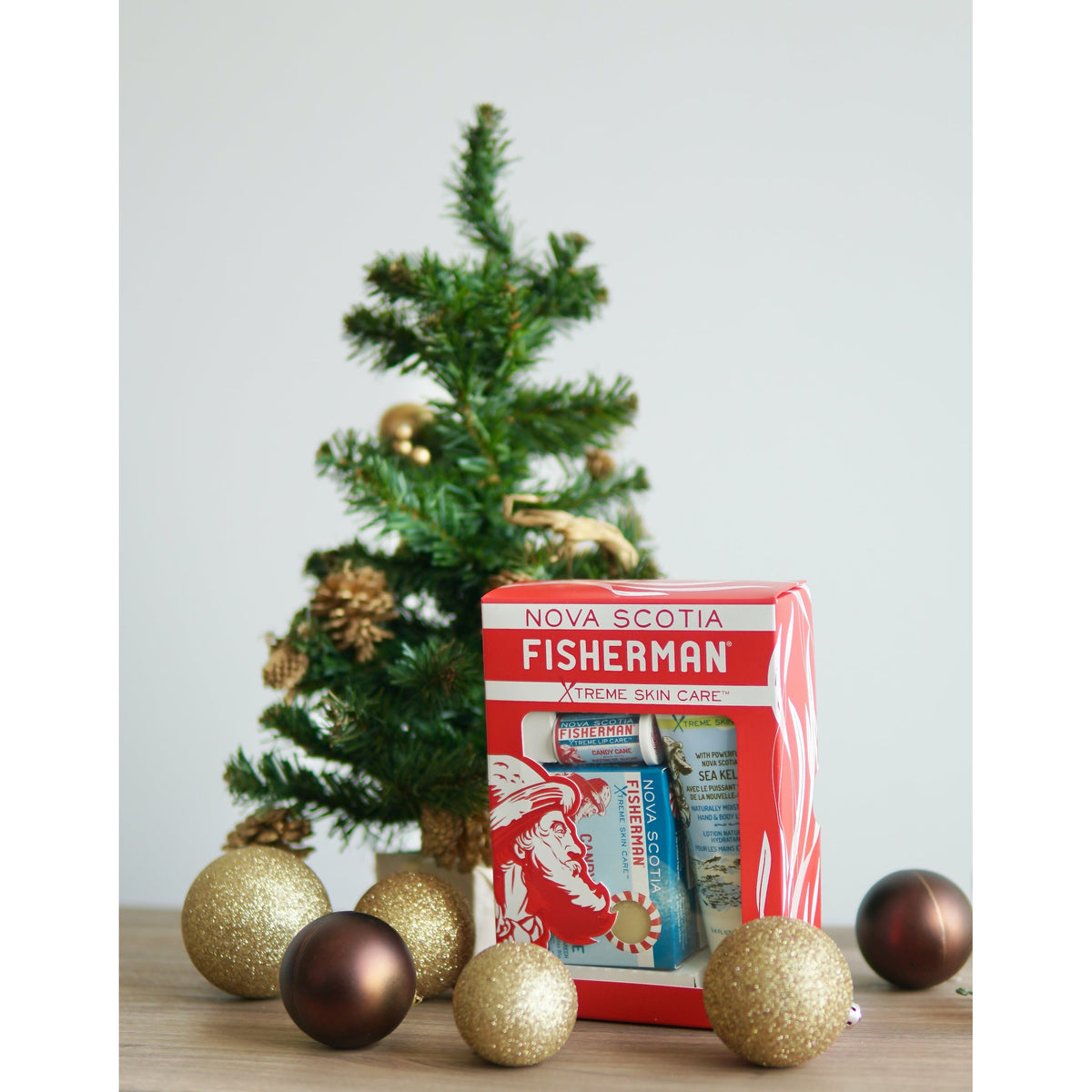 Nova Scotia Fisherman Candy Cane Gift Box, Peppermint Soap, Lotion and Candy Cane Lip Balm