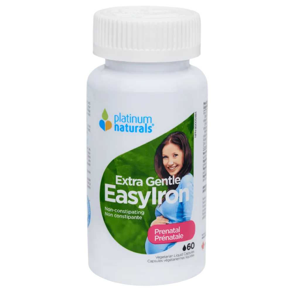 60 Vegetable Capsules | Platinum Naturals Prenatal EasyIron Extra Gentle 9mg 60 Vegetable Capsules