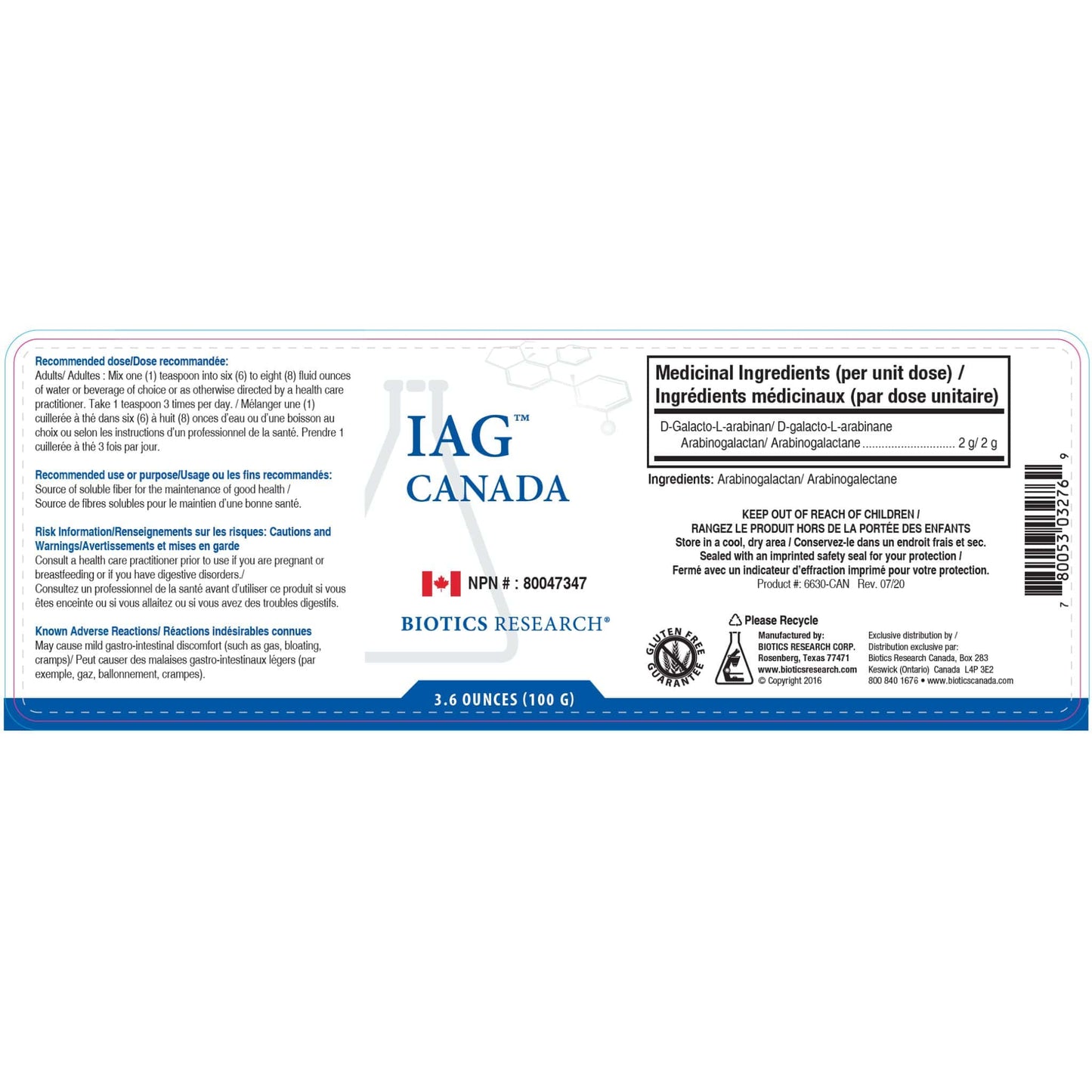 100g | Biotics Research IAG